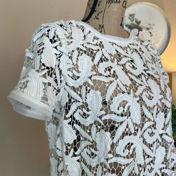 NWT Loft White Paisley Pattern Crotched Open Top - Picture 2 of 15